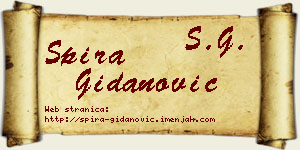 Spira Gidanović vizit kartica